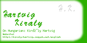 hartvig kiraly business card